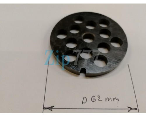 Z646.01 Решетка #8 для мясорубки Аксион М61 (D-62/9мм, H-6мм, раб. отв. 10мм, inox)